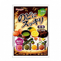 Карамель японские мотивы со вкусом сливы, апельсина, зеленого чая "KASUGAI" 110 гр