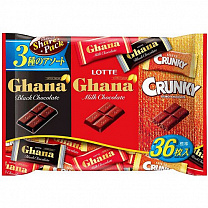Шоколадное ассорти Ghana/Crunky "LOTTE" 129 гр