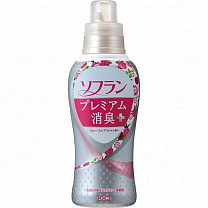 Кондиционер для белья защищающий от неприятного запаха  с богатым ароматом роз Soflan Premium Deodrizer Zero"LION" 550 мл 