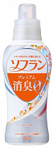 Кондиционер для белья защищающий от неприятного запаха с богатым ароматом цветочного мыла Soflan Premium Deodrizer Zero"LION" 550 мл