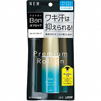 Премиальный дезодорант-антиперспирант Ban Premium Gold Label роликовый ионный блокирующий потоотделение аромат мыла "LION" 40 мл 