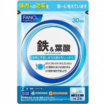 Железо с Фолиевой кислотой FANCL 60 шт на 30 дней