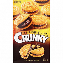 Печенье Crunky бисквитное с шоколадной прослойкой "LOTTE" 88 гр