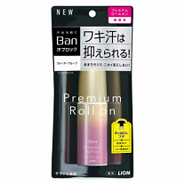Премиальный дезодорант-антиперспирант Ban Premium Gold Label роликовый ионный блокирующий потоотделение без аромата "LION" 40 мл 